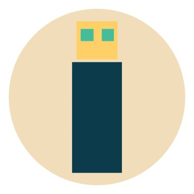 Elektronik USB flaş, illüstrasyon, beyaz arkaplan üzerindeki vektör.