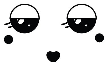 Romantik emoji, illüstrasyon, beyaz arkaplandaki vektör.