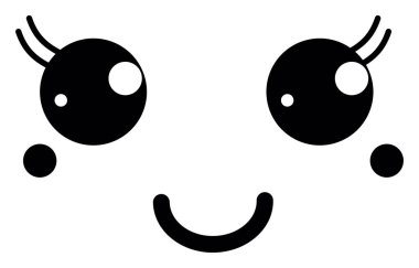 İyi ruh hali emojisi, illüstrasyon, beyaz arkaplanda vektör.