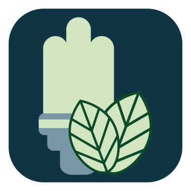 Yapraklı ampul, illüstrasyon, beyaz arkaplanda vektör.