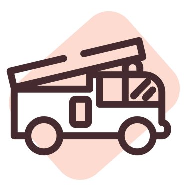 İtfaiye aracı, illüstrasyon, beyaz arka planda vektör.