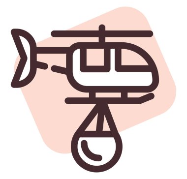 İtfaiyeci helikopteri, illüstrasyon, beyaz arka planda vektör..