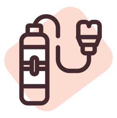 Beyaz zemin üzerinde oksijen sağlayıcı, illüstrasyon, vektör.