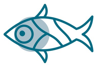 Küçük mavi balık, illüstrasyon, beyaz arkaplanda vektör.