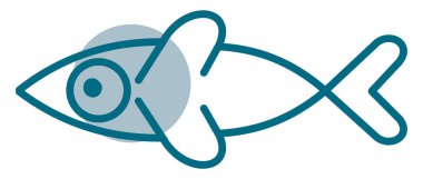 Küçük nehir mavisi balığı, illüstrasyon, beyaz arkaplanda vektör.