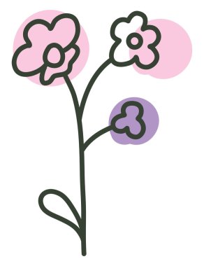 Mor bahar çiçeği, illüstrasyon, beyaz arkaplanda vektör.