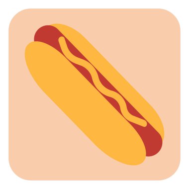 Lezzetli sosisli sandviç, illüstrasyon, beyaz arka planda vektör..