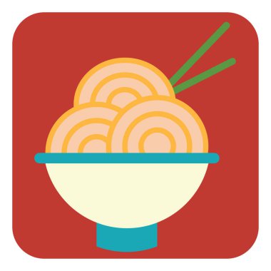 Japon makarnası, illüstrasyon, beyaz arka planda vektör..