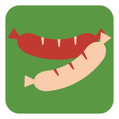 Kızarmış sosis, illüstrasyon, beyaz arka planda vektör..