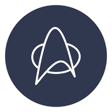 Uzay gemisi işareti, illüstrasyon, beyaz arkaplan üzerindeki vektör.