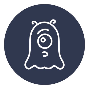 Garip küçük uzaylı, illüstrasyon, beyaz arka planda vektör..