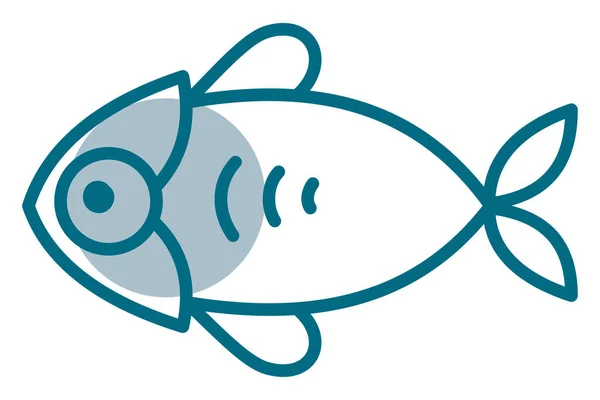 River Blue Fish Illustration Vector White Background — Stock Vector