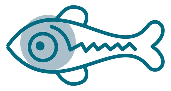 Blauer Fisch Mit Schnur Illustration Vektor Auf Weißem Hintergrund — Stockvektor