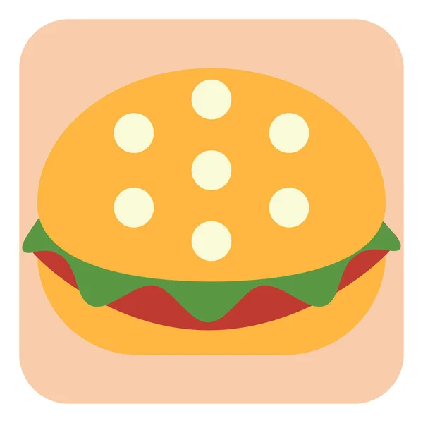 Lezzetli Hamburger Çizim Beyaz Arka Planda Vektör — Stok Vektör