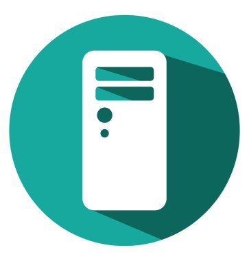 Beyaz arkaplandaki bilgisayar donanımı, illüstrasyon, vektör.