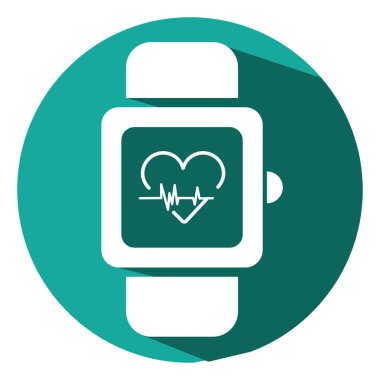 Beyaz fitness saati, illüstrasyon, beyaz arkaplandaki vektör.