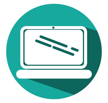 Beyaz dizüstü bilgisayar, illüstrasyon, beyaz arkaplan üzerindeki vektör.