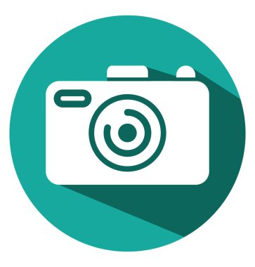 Beyaz fotoğraf makinesi, illüstrasyon, beyaz arkaplan üzerindeki vektör.