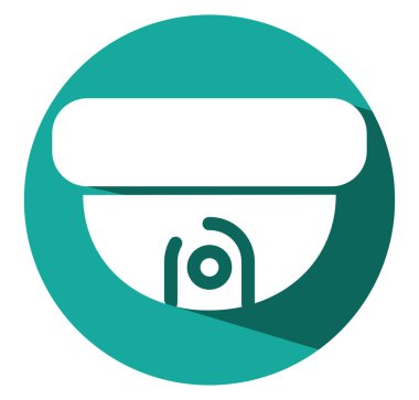 Güvenlik kamerası, illüstrasyon, beyaz arkaplandaki vektör.