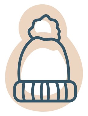 Kış şapkası, illüstrasyon, beyaz arkaplanda vektör.