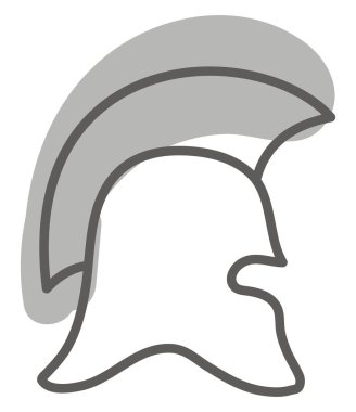 Beyaz arkaplanda gladyatör kaskı, illüstrasyon, vektör.