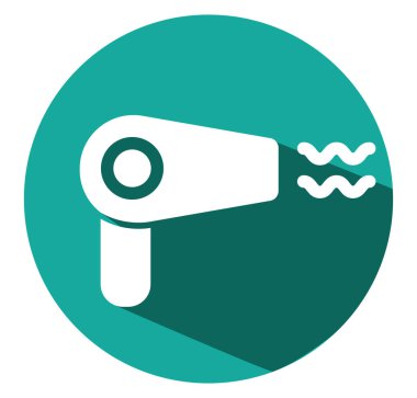 Otel saç kurutma makinesi, illüstrasyon, beyaz arka planda vektör..