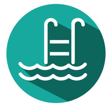 Otel yüzme havuzu, illüstrasyon, beyaz arka planda vektör..