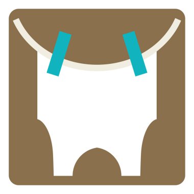 Çamaşır kurutma, illüstrasyon, beyaz arka planda vektör..