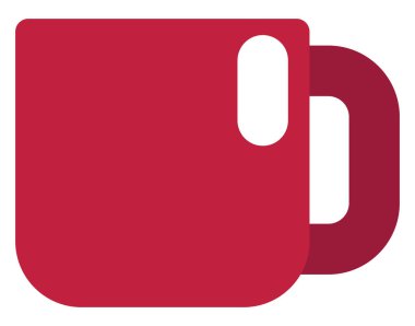 Kırmızı bardak, illüstrasyon, beyaz arkaplan üzerindeki vektör.