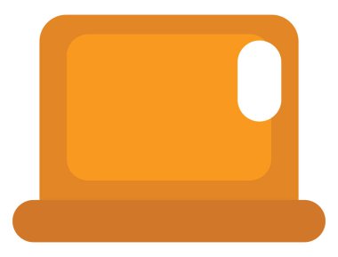 Sarı dizüstü bilgisayar, illüstrasyon, beyaz arkaplan üzerindeki vektör.