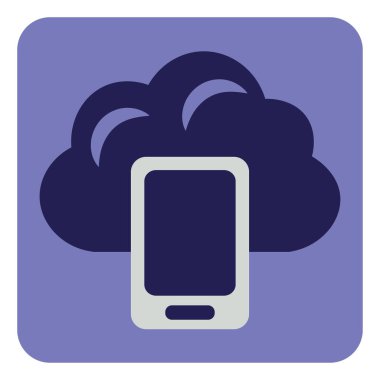 Bulutlu telefon, resimleme, beyaz arkaplanda vektör.