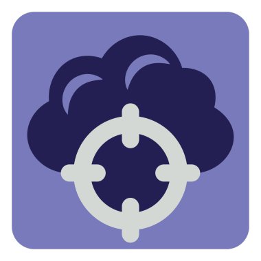 Beyaz arkaplan üzerinde yakınlaştırma aracı, illüstrasyon, vektör ile bulut.