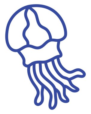 Mavi denizanası, illüstrasyon, beyaz arkaplanda vektör.