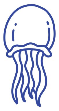 Mavi deniz anası, illüstrasyon, beyaz arka planda vektör..