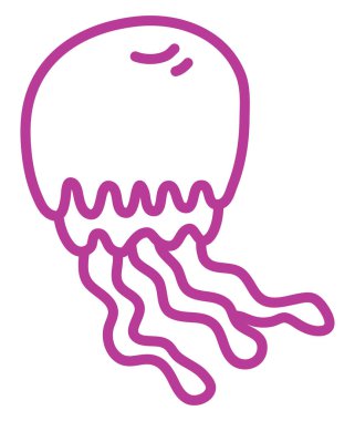 Denizanası moru, illüstrasyon, beyaz arkaplanda vektör.