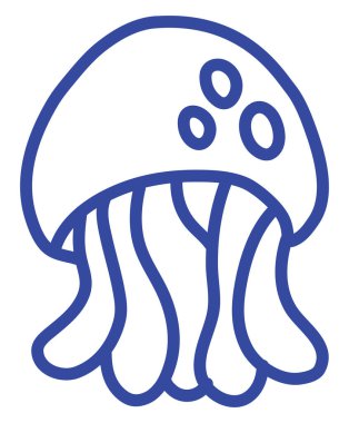 Mavi deniz anası, illüstrasyon, beyaz arka planda vektör..