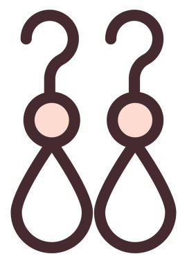 Güzel küpeler, illüstrasyon, beyaz arkaplandaki vektör..