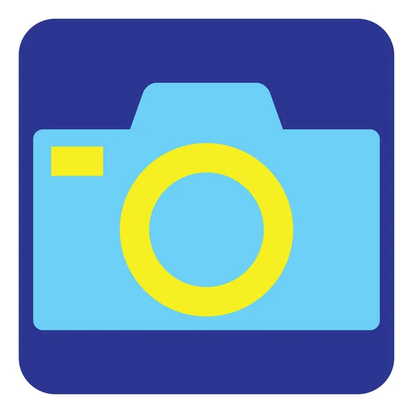 Blaue Kamera Illustration Vektor Auf Weißem Hintergrund — Stockvektor