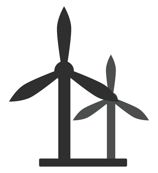 Énergie Éolienne Industrielle Illustration Vecteur Sur Fond Blanc — Image vectorielle