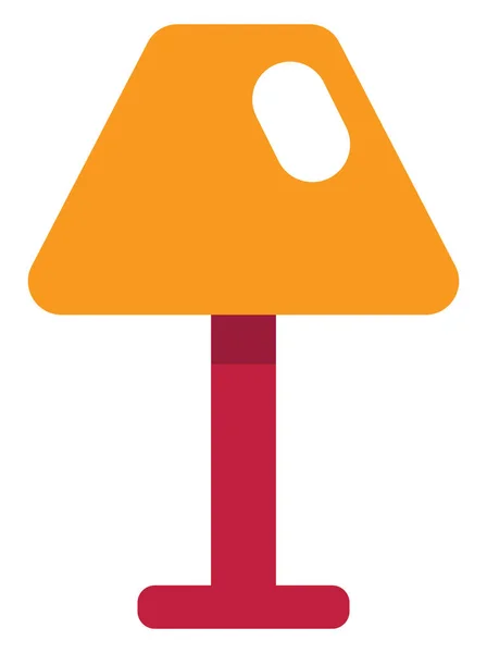 Gele Rode Tafellamp Illustratie Vector Een Witte Achtergrond — Stockvector