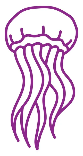 Medusas Púrpura Oscuro Ilustración Vector Sobre Fondo Blanco — Vector de stock