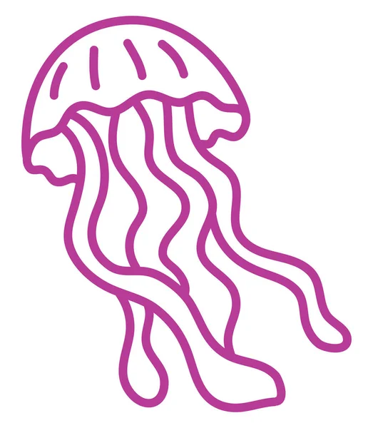 Medusas Mar Rosadas Ilustración Vector Sobre Fondo Blanco — Vector de stock