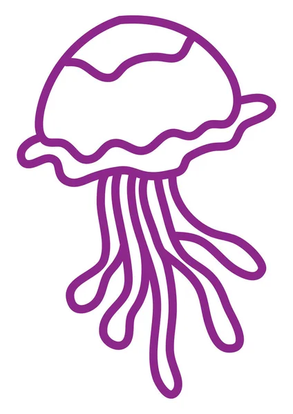 Medusas Violetas Ilustración Vector Sobre Fondo Blanco — Vector de stock
