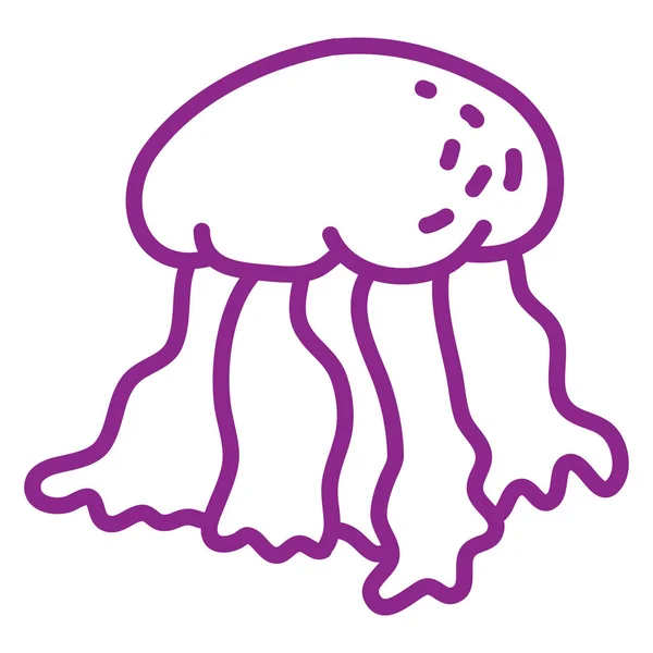 Medusas Mar Violeta Ilustración Vector Sobre Fondo Blanco — Vector de stock