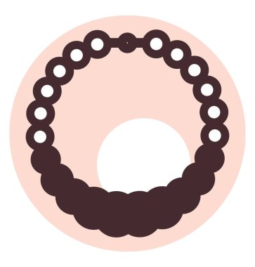 Beyaz inci kolye, illüstrasyon, beyaz arka planda vektör..