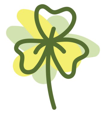 Beyaz arkaplanda üç parça yaprak, illüstrasyon, vektör.