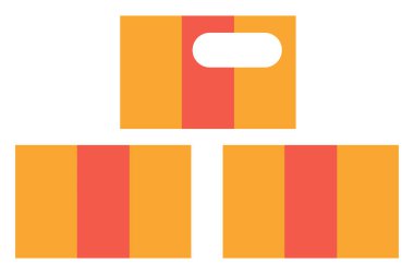 Lojistik üç paket, illüstrasyon, beyaz arkaplan üzerindeki vektör.