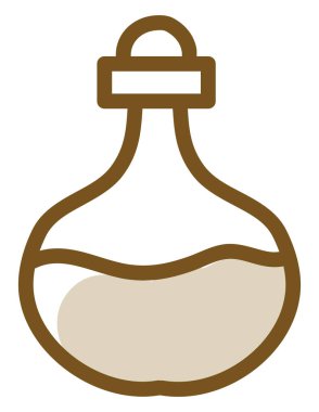 Ortaçağ sihirli iksiri, illüstrasyon, beyaz arka planda vektör.