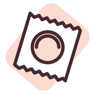 Beyaz arkaplandaki prezervatif paketi, illüstrasyon, vektör.