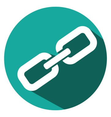 Beyaz arkaplandaki linki, illüstrasyonu, vektörü paylaş.